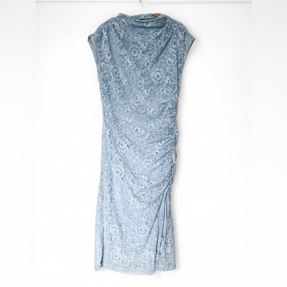 Anthropologie The Maya Ruched Cowl-Neck Dress: Lace Edition Blue Women’s - Large - Picture 3 of 16